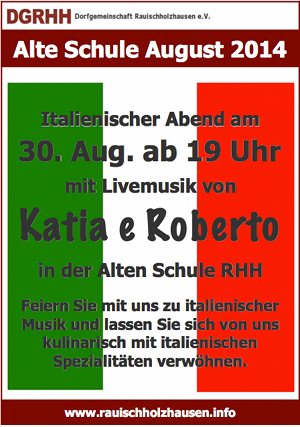 Italienischer Abend 2014 Rauischhholzhausen mit Katia e Roberta